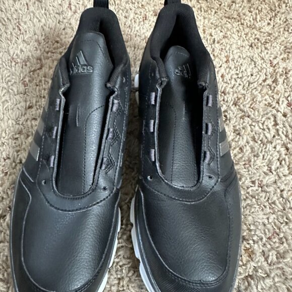 Adidas Mens Black Leather Slip-On Sneakers 12 Comfort Casual B54348 No laces main image 8